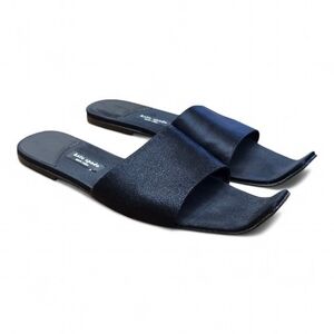 Vintage Kate Spade Black Silk Carnegie Slide Sandals Sz 6